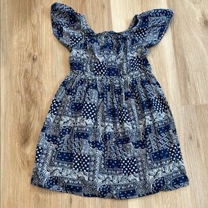 Navy Blue Patterned girls Dress